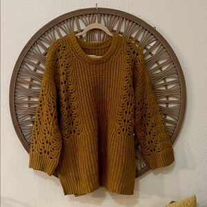 Anthropologie Pilcro Cozy Mustard Knit Sweater NWT M